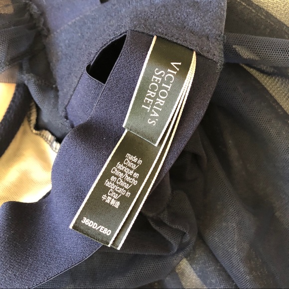 Victoria’s Secret 36DD 14DD Navy Blue Lace Babydoll Lingerie Cami Halter - Picture 10 of 10